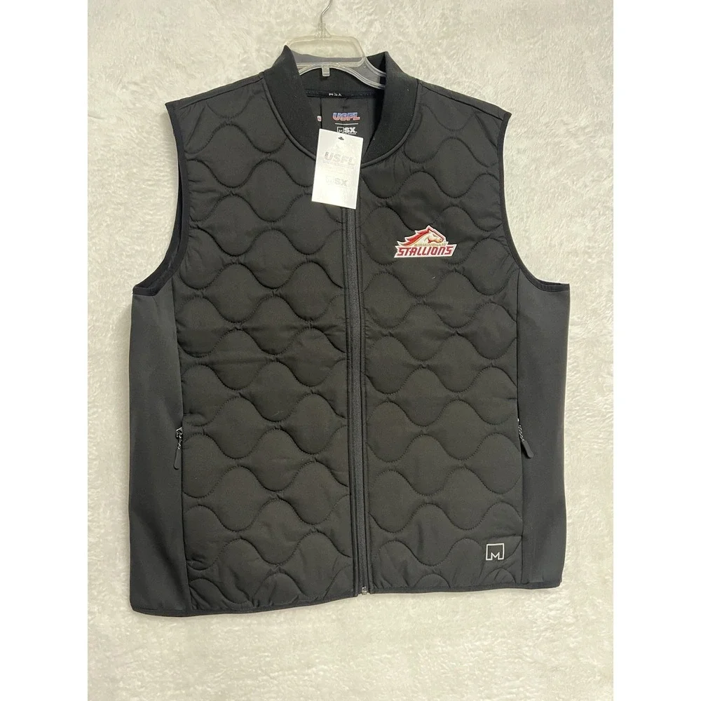 USFL Birmingham Stallions MSX Quilted Full Zip Vest Men's XL NWT